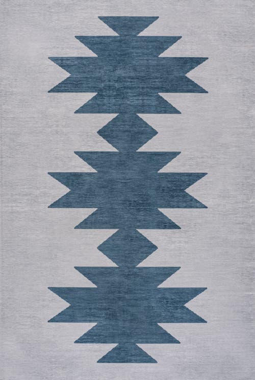 Shop Jonathan Y Chayton Minimalist Geometric Machine-washable Area Rug In Blue/grey