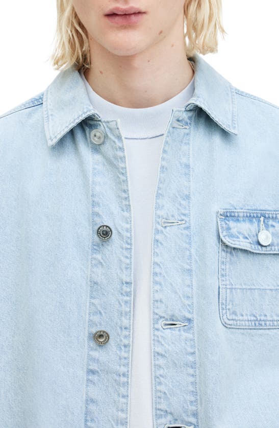 Shop Allsaints Eavis Denim Chore Jacket In Indigo Blue