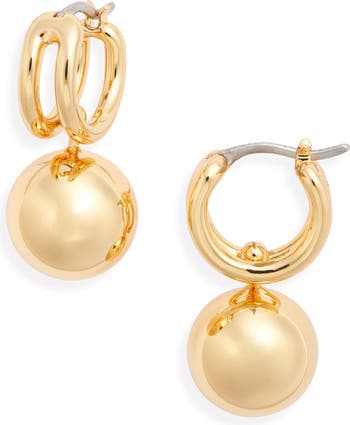 Jenny Bird Lyra Huggie Drop Earrings in High Polish Gold