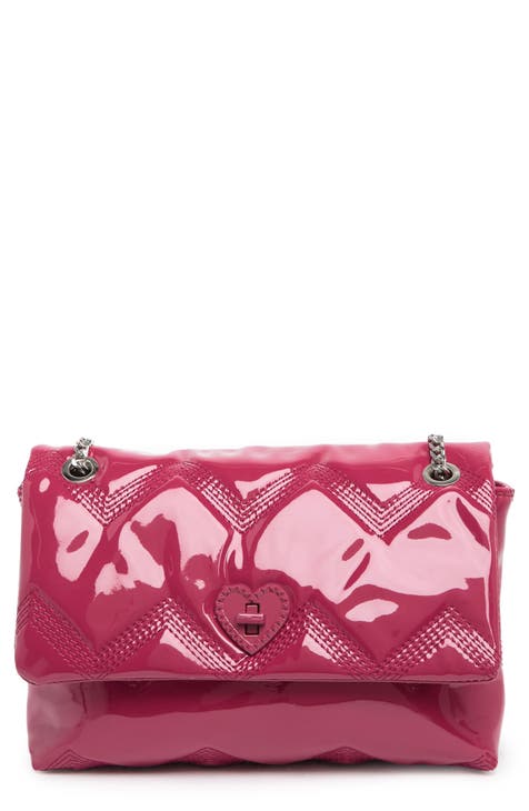 Twist Lock Heart Quilted Convertible Crossbody Bag