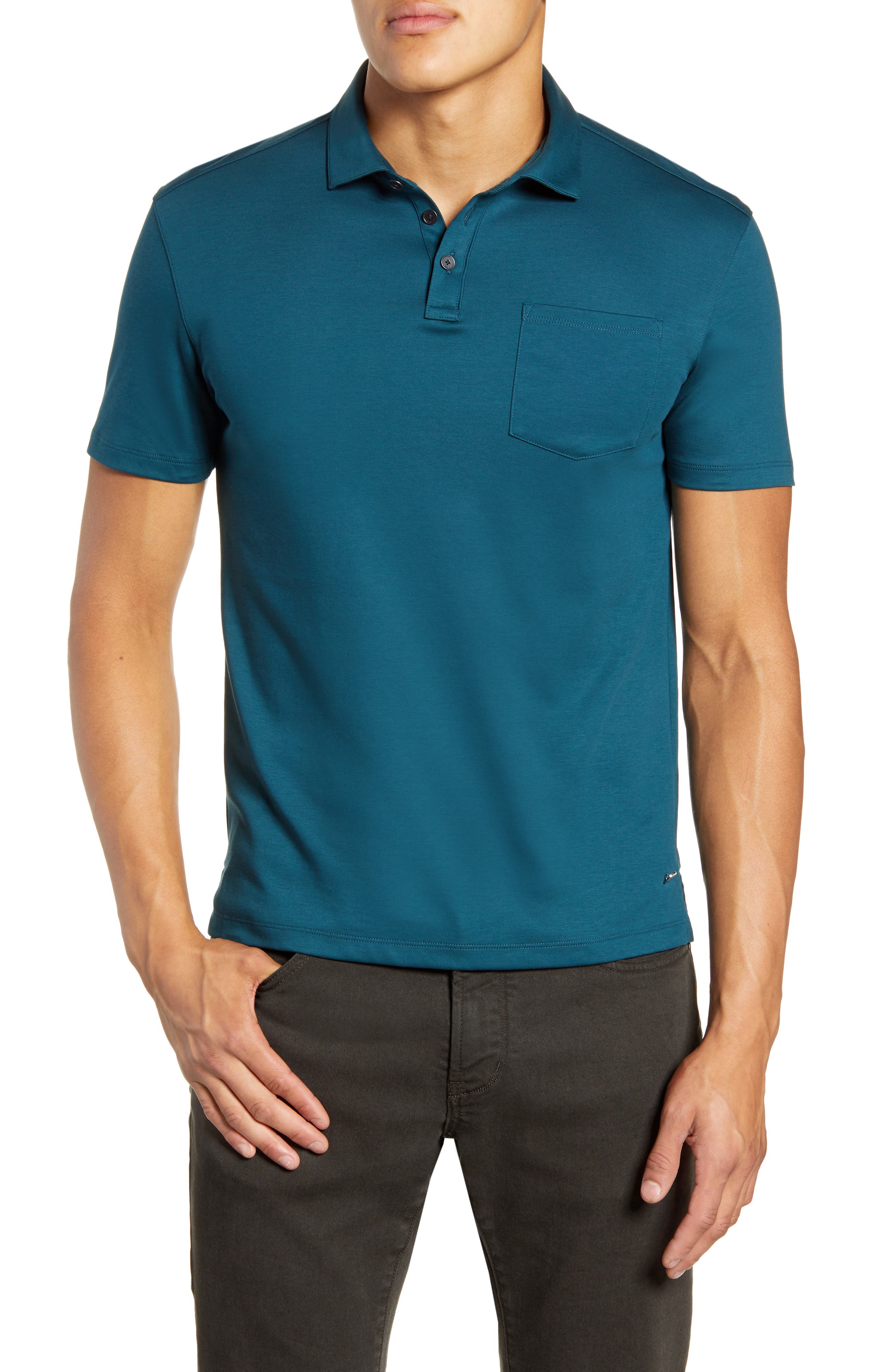 UPC 190802692371 product image for Men's John Varvatos Star Usa Burlington Classic Fit Cotton Polo Shirt, Size Smal | upcitemdb.com