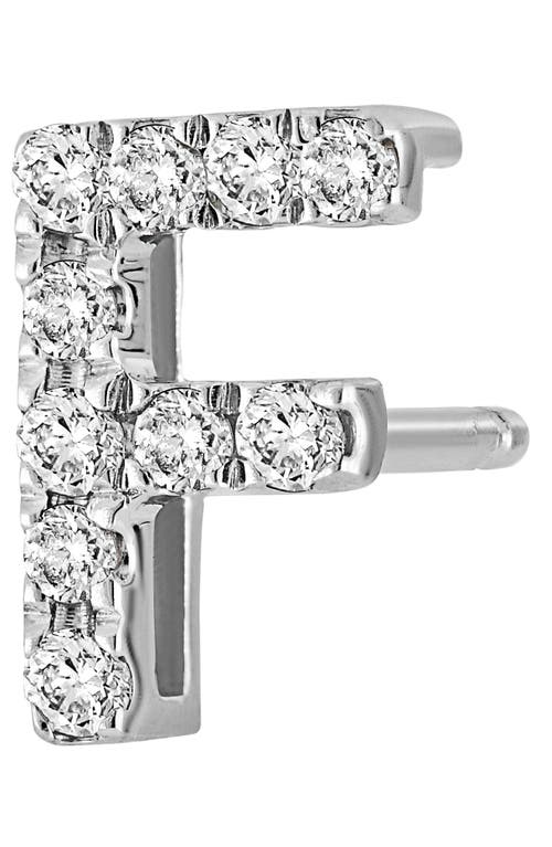Bony Levy Single Initial Earring In White Gold/f