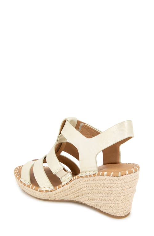 Gentle Souls By Kenneth Cole Capelin Fisherman Espadrille Sandal In Ice Metallic Leather