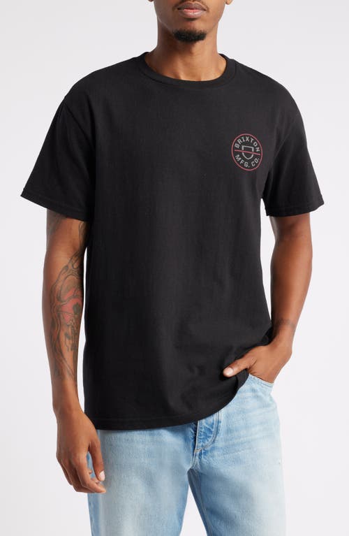 Shop Brixton Crest Ii Graphic T-shirt In Black/charcoal/mahogany