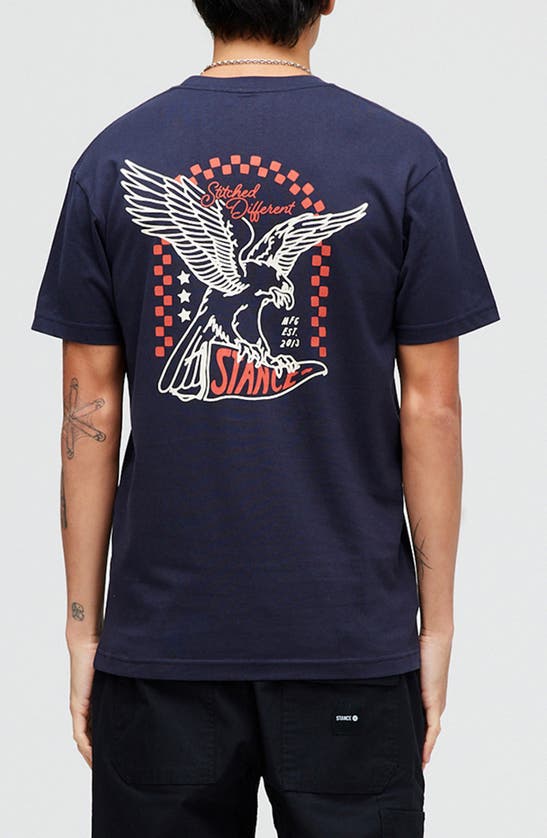 Shop Stance Cotton Graphic T-shirt In Navy