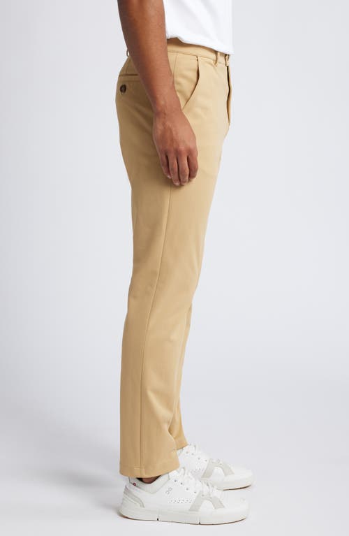 Shop Mizzen + Main Mizzen+main Upton Flat Front Chinos In Khaki Solid