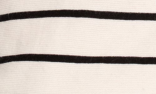 Shop Nz Active By Nic+zoe Easy Stripe Half-zip Cotton Blend Sweater In White Multi