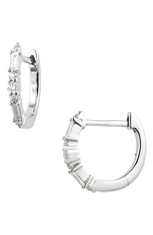 Bony Levy Gatsby Round & Baguette Diamond Hoop Earrings in 18K White Gold at Nordstrom