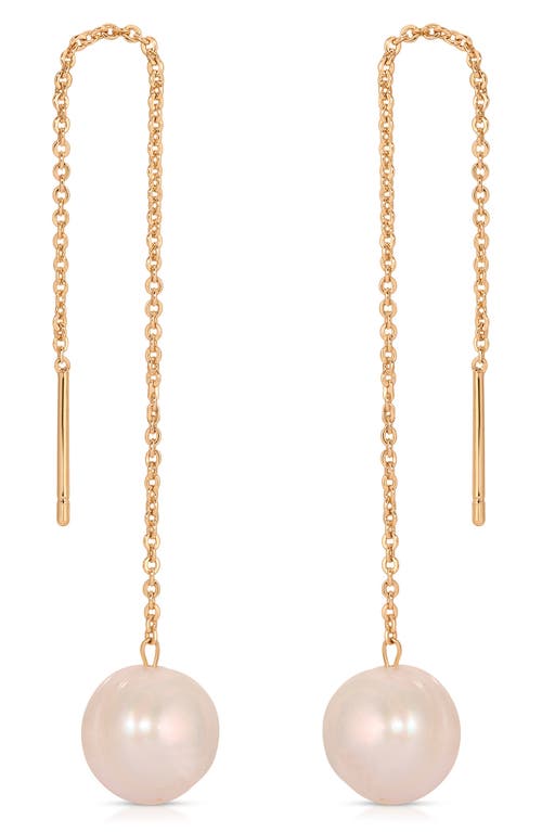 Shop Ettika Freshwater Pearl Threader Earrings In Gold