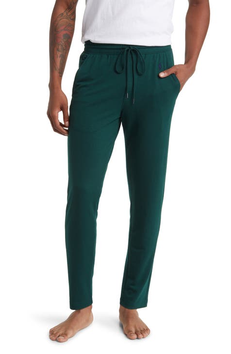 Marc O'Polo Pajama pants in dark green/ beige