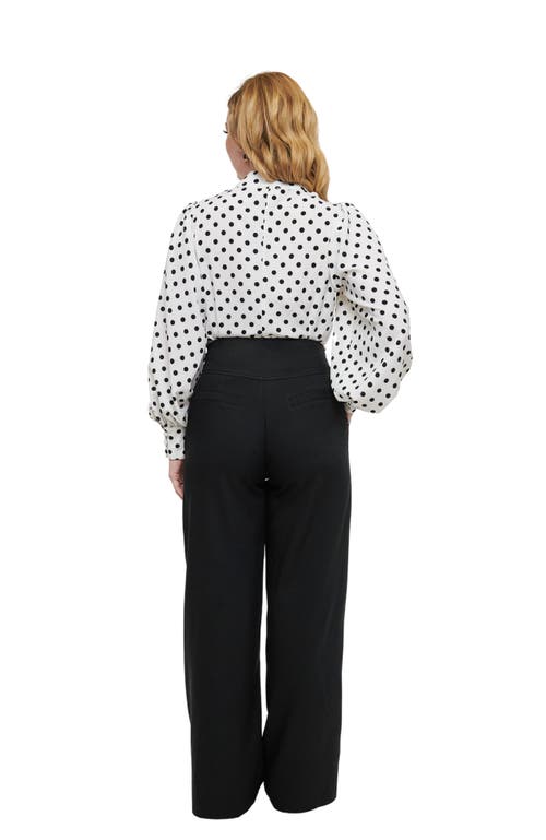Shop Unique Vintage Double Belt Woven Pants In Black