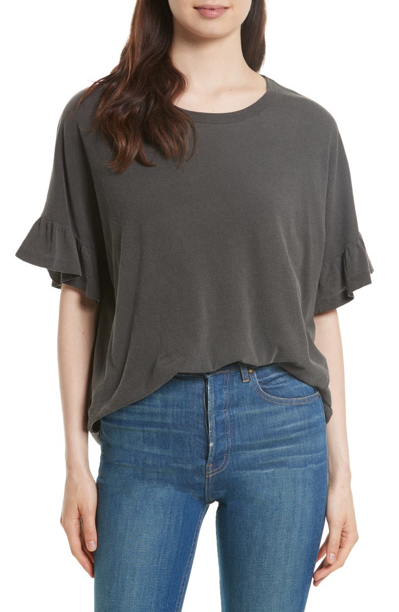 THE GREAT. The Ruffle Sleeve Tee | Nordstrom