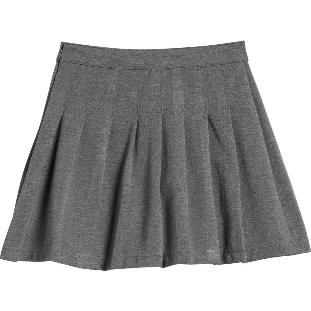 Tractr Kids' Pleated Ponte Skirt in Heather Grey