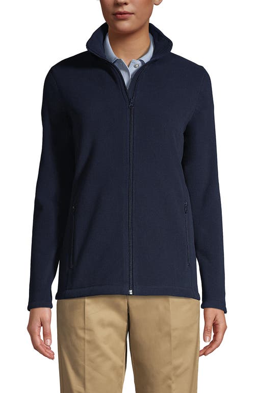 Lands' End Full-zip Mid-weight Fleece Jacket In Classic Navy