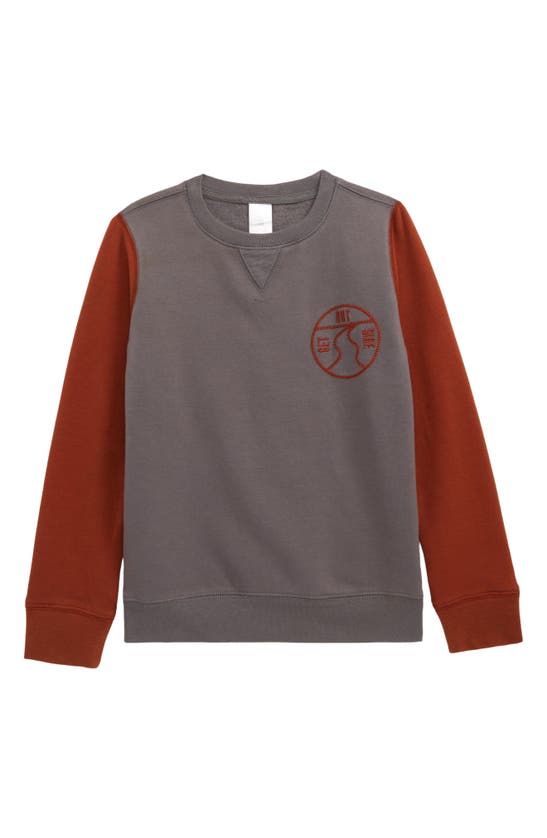 Nordstrom Kids' Blocked Sweatshirt In Grey Castlerock Get Outside