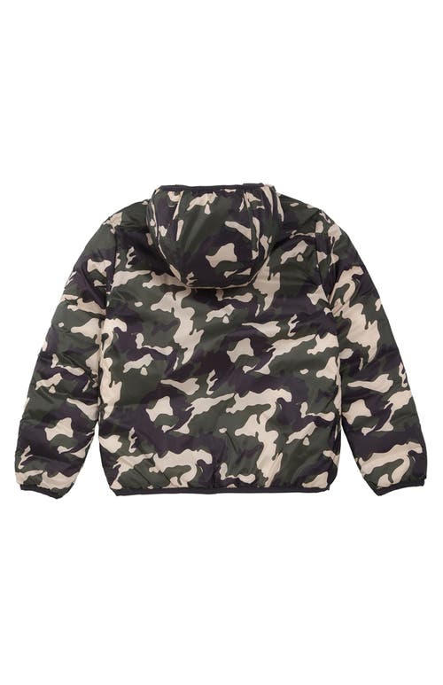 Rokka&rolla Kids' Reversible Lightweight Puffer Jacket In Green Camo