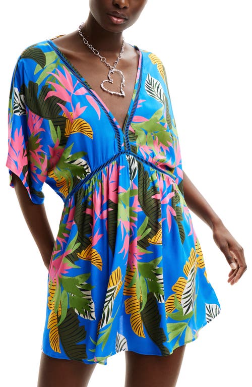 Tropical Tunic Dress in Blue