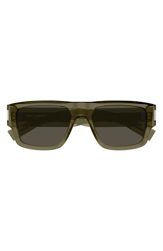 Shop Saint Laurent 54mm Square Sunglasses In Taupe