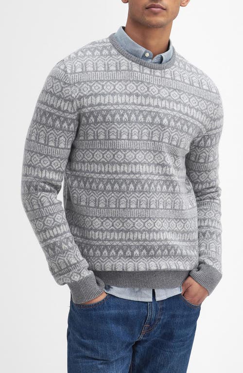 Shop Barbour Stonebeck Fair Isle Wool Sweater In Grey Marl