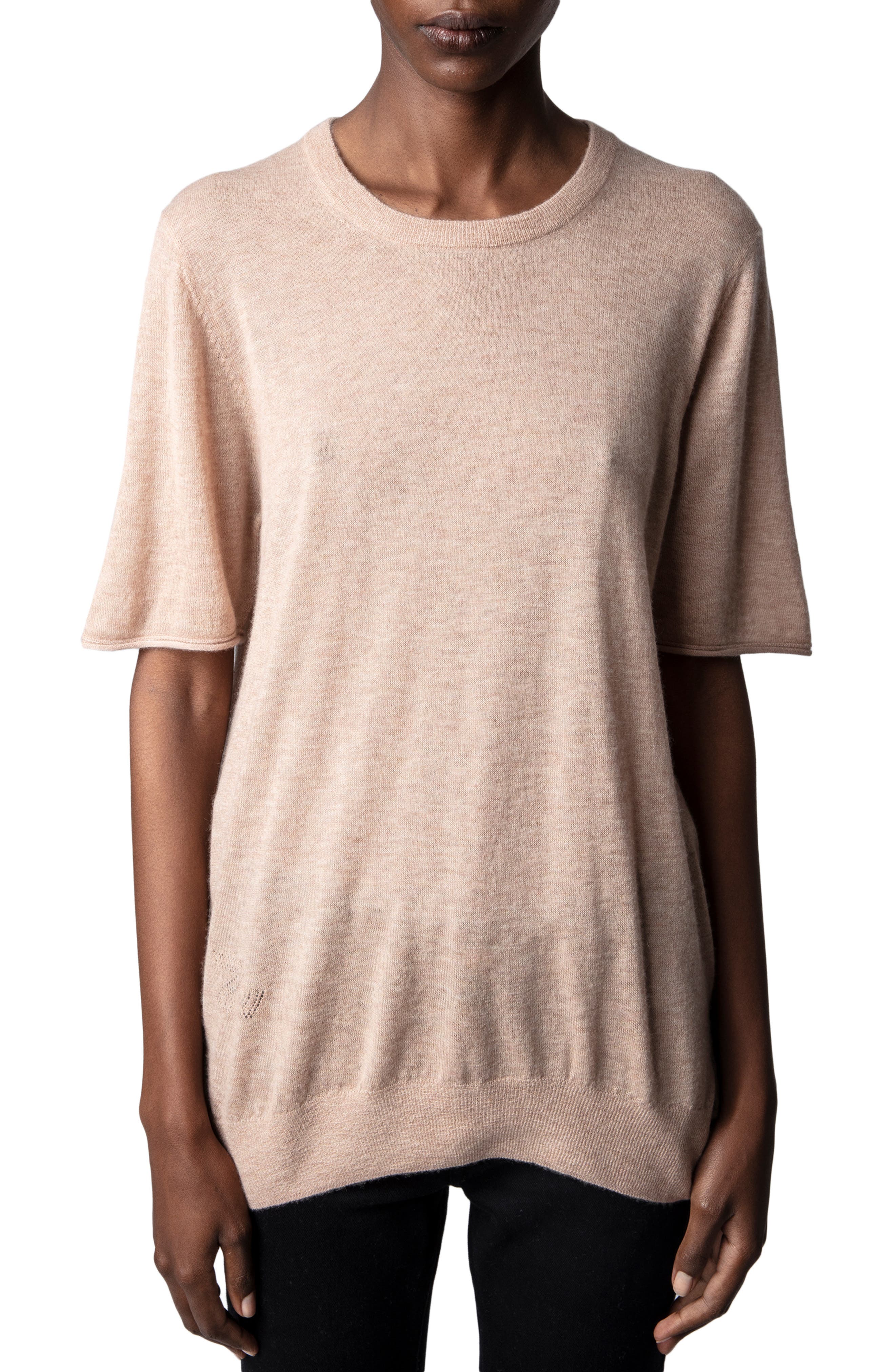 Zadig & Voltaire Ida Elbow Sleeve Cashmere Sweater Nordstrom