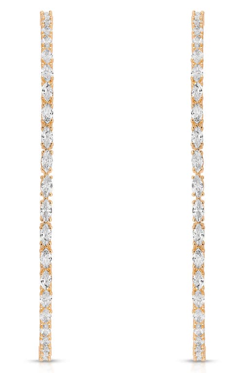 Ettika Large Marquise Cubic Zirconia Hoop Earrings In Gold