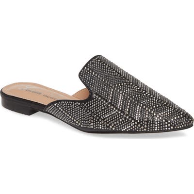 Lauren Lorraine Genie Crystal Loafer Mule- Black