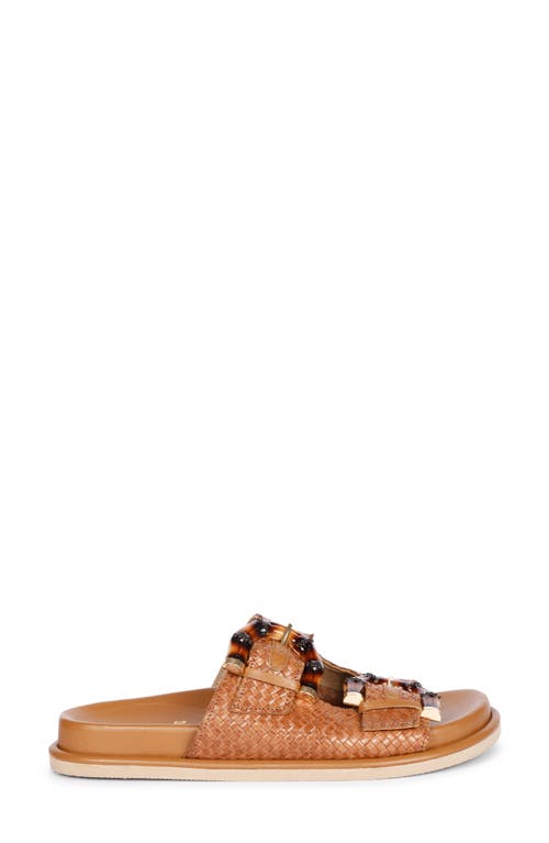 Saint G Venice Woven Slide Sandal In Cuoio