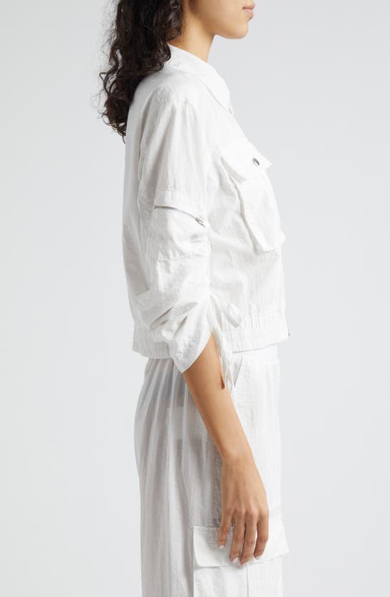 Shop Cinq À Sept Genevive Ruched Sleeve Jacket In White