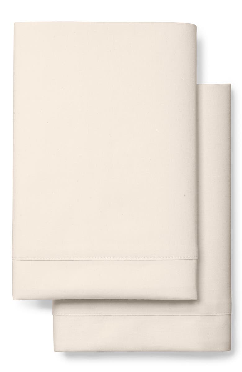 BOLL & BRANCH Classic Hemmed 300 Thread Count Set of 2 Organic Cotton Pillowcases, Main, color, NATURAL