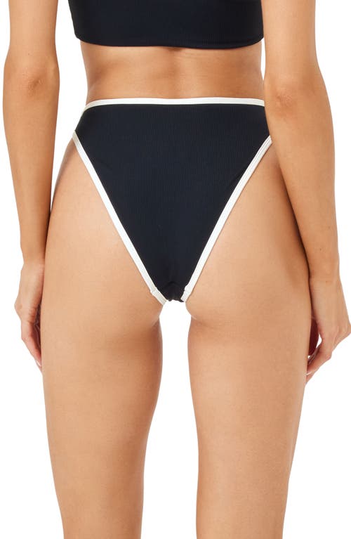 L*space Lspace Kourt High Waist Bikini Bottoms In Black/cream