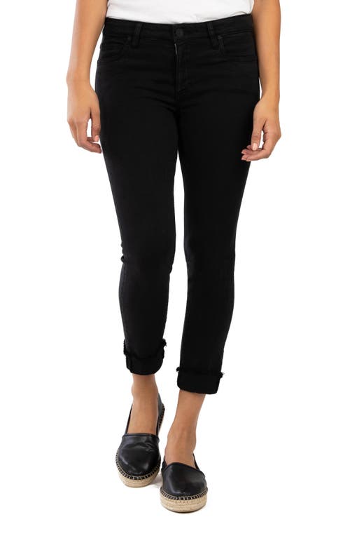 KUT from the Kloth Amy Fray Hem Crop Skinny Jeans in Black