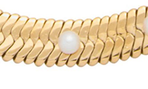 St. Moran Gemstone Snake Chain Necklace In Pearl