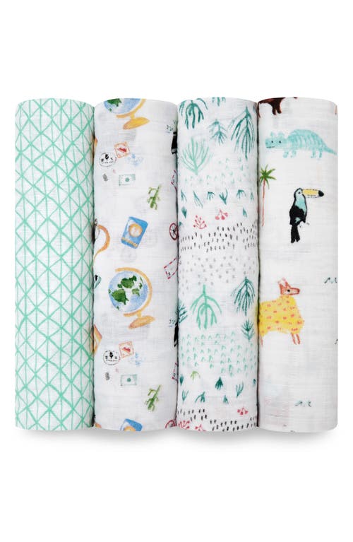 aden + anais Set of 4 Classic Swaddling Cloths in Around The World