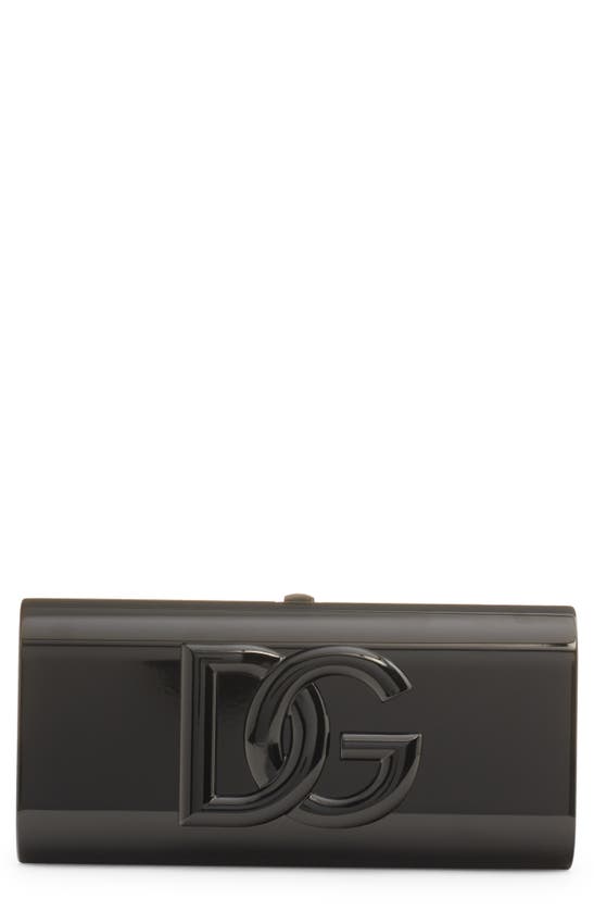 Shop Dolce & Gabbana Dg Logo Box Clutch In Black