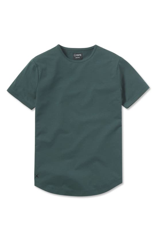 Cuts Trim Fit Crewneck Cotton Blend T-shirt In Bonsai