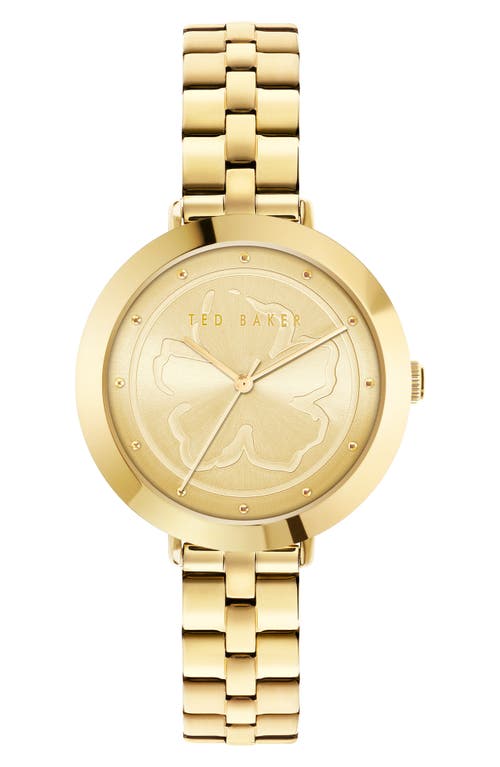 Shop Ted Baker London Ammy Magnolia Bracelet Watch, 34mm In Gold/cream/gold