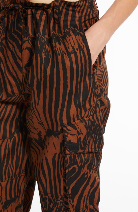 Shop Max Mara Weekend  Periodi Print Tie Waist Pants In Brown