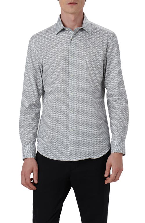 Bugatchi James OoohCotton Circle Print Button-Up Shirt Chalk at Nordstrom,