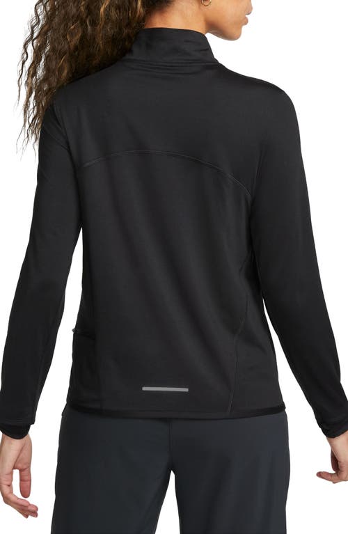 Shop Nike Dri-fit Swift Element Uv Quarter Zip Running Pullover In Black/reflective Silv