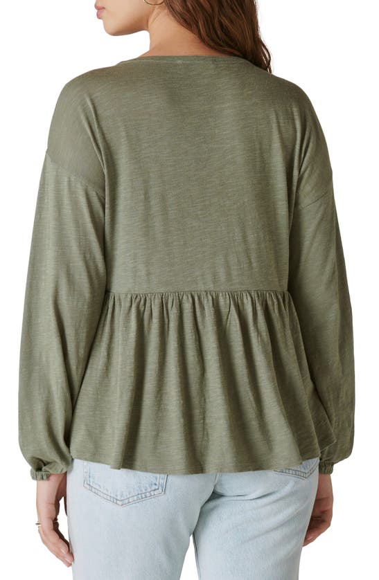 Shop Lucky Brand Beaded Embroidered Pintuck Top In Balsam Green