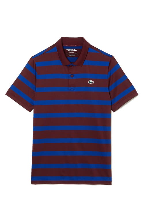 Lacoste Regular Fit Stripe Polo In Sinople/farine