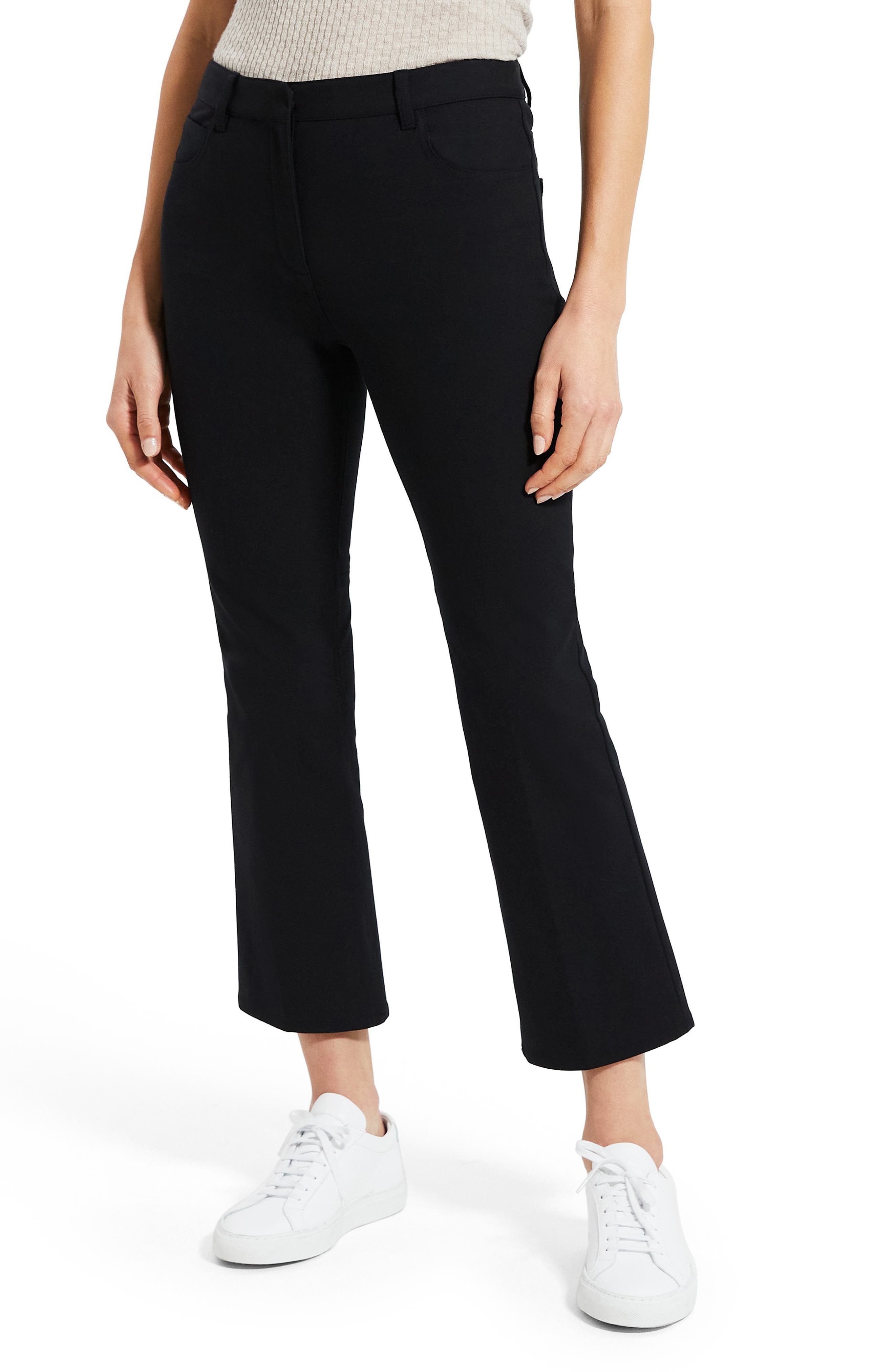 Theory Ankle Kick Flare Stretch Cotton 