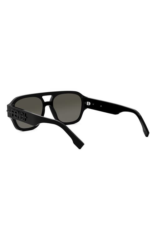 Shop Fendi 'graphy 55mm Geometric Sunglasses In Shiny Black/smoke