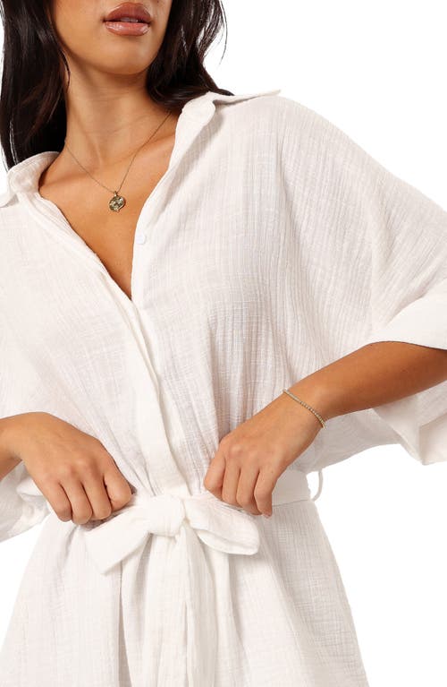 Petal And Pup Petal & Pup Jemmy Tie Waist Cotton Gauze Romper In Yellow