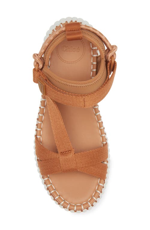 Shop Chloé Nama Platform Wedge Sandal In 276 Smooth Tan