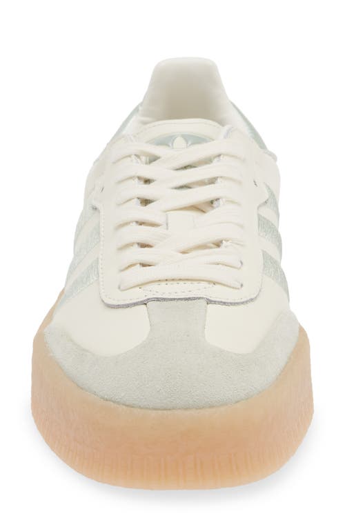 Shop Adidas Originals Adidas Sambae Sneaker In Off White/green/green Met.