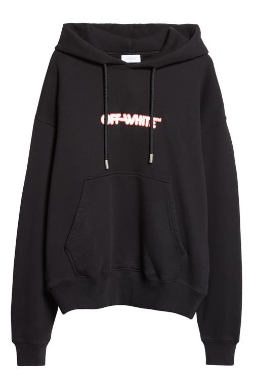 Shop Off-white Round Logo Skate Cotton Graphic Hoodie In Black - White