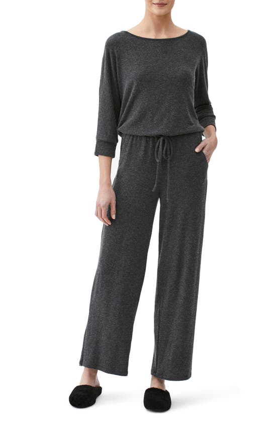 Michael Stars Angelina Wide Neck Jumpsuit In Charcoal