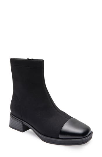 Aerosoles Dimmi Ankle Boot In Black Stretch Fabric