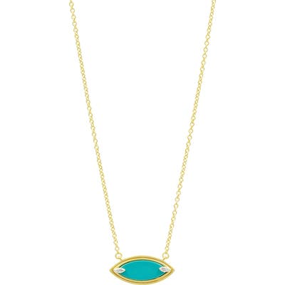 Freida Rothman Fleur Bloom Empire Turquoise Pendant Necklace